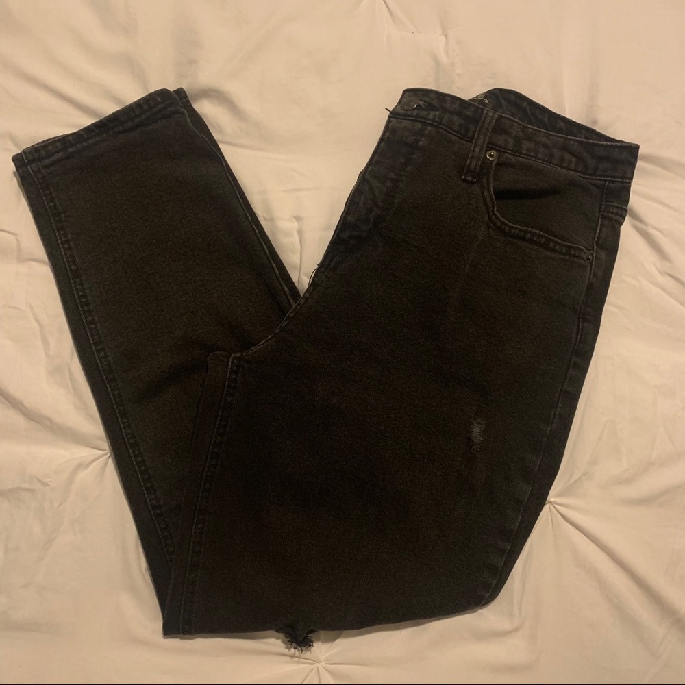 Black Faded Mom Jeans